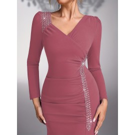 Elegant Sequin Patchwork Dress for Bridesmaids at Weddings And Evening Parties.