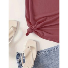 1pc Gradient Three-Stripe TOMMY Printed Women'S Summer Casual Sports T-Shirt Pullover Made of Comfortable And Smooth Polyester And Spandex Short-Sleeve Top.