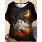 Plus Size - Women'S Plus Size Halloween Ghost Print T-Shirt - Cute Witch Hat & Broom Design, Breathable Polyester Blend, Round Neck Short Sleeve Top, Machine Washable Casual Summer Outfit, Lightweight & Comfortable for Casual Attire, Halloween Shirts